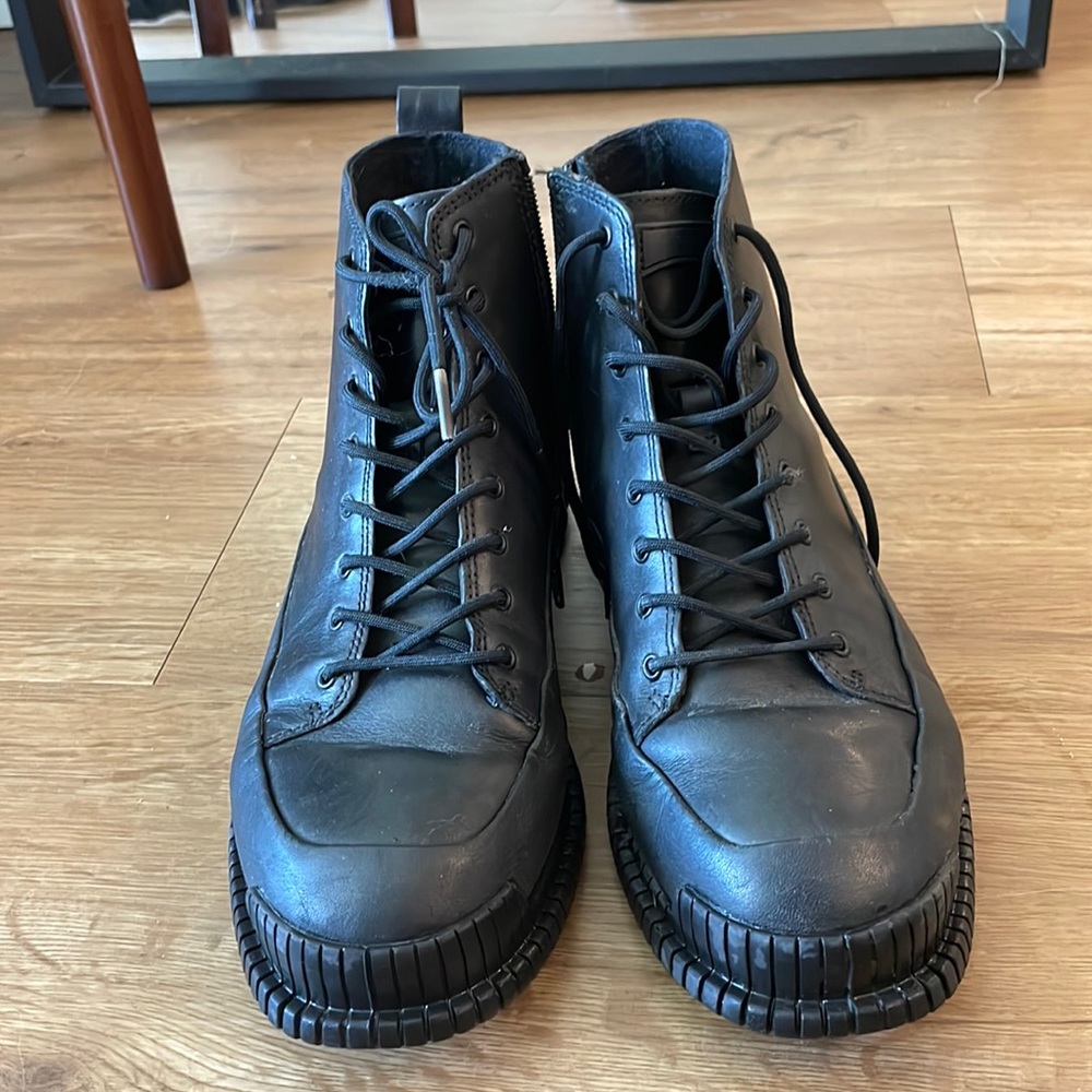 Camper Pix boots black genuine leather size 8 (39 in camper)